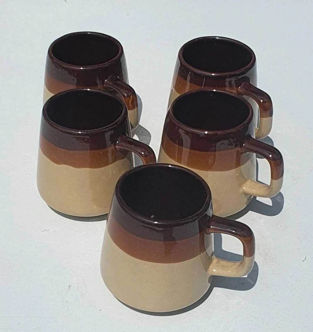 Lot of 5 coffee cups in gré - vintage – photo 2